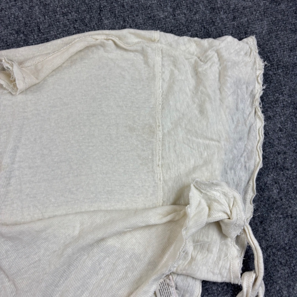 FREE PEOPLE We the Free Women’s Cream Pullover Tie Sides Boho Shirt size: Small - Picture 3 of 8